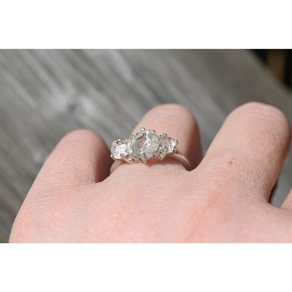 raw crystal ring, round or oval cut natural bohemian size 4 5 6 7 8 8 9 … - Picture 2 of 4